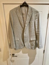 M&S Linen Miracle Light Grey Suit - 42R Jacket / 36W 33L Trousers