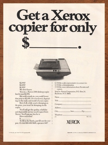 1981 xerox 2300 - xerox,