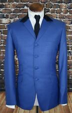 Mod Skinhead Suit Blue & Black Dogtooth Suit 4 Button Suit Slim Fit 