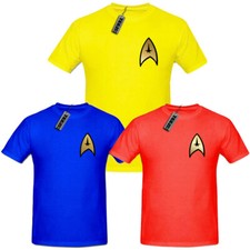 Gold Emblem Star Trek Uniform T Shirt,Captain Kirk,Spock, Scotty, Enterprise