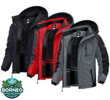 Mens Winter Ski Snow Jacket Coat | Fleece Waterproof Windproof Hooded Mountain