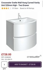 Crosswater Svelte 2 drawer vanity unit 600mm White - Imperfect