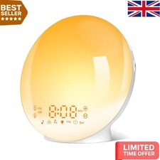 Modern Wake Up Light with Natural Sounds & Sunset Simulation - USB Charging