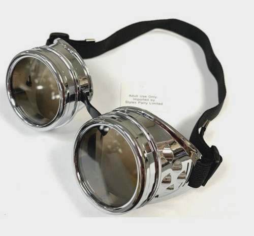 Silver steampunk goggles fancy - steampunk,