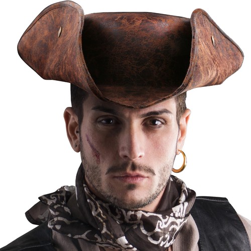 Pirate hat tricorn brown - tricorn,