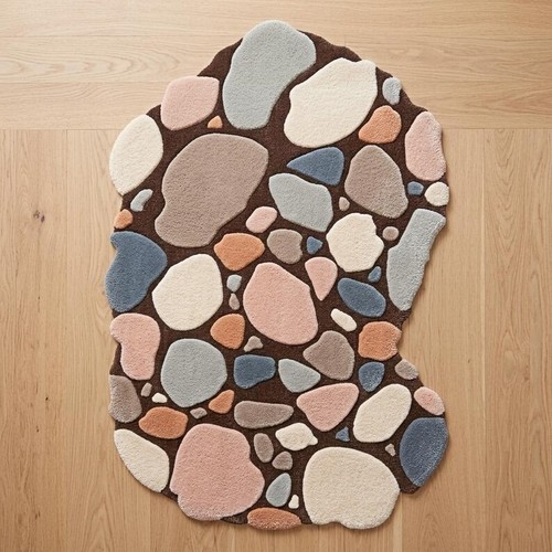 Hand tufted wool pebble - tufted,