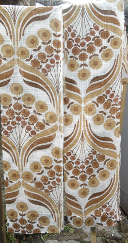 Curtains retro vintage pair - vintage,