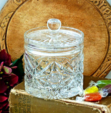 Crystal cut glass biscuit barrel Sweet jar CHRISTMAS Cookies