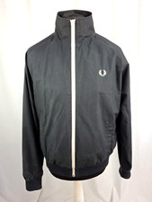 Fred Perry Windbreaker Jacket Rain Coat Outdoor Active Casual Black Medium A2790