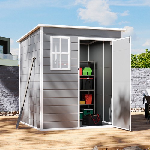 Plastic garden shed 6x6ft pent - 6x6ft,