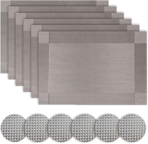 Silver table place mats and - silver,