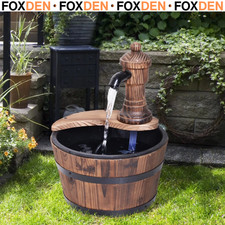 Wood Barrel Patio Water