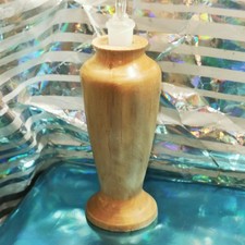 Vtg Quickfit C14/15 Bullet Test Tube With Glass Stopper In Turned Wooden Stand