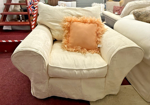 Cream loose cover armchair - loose,