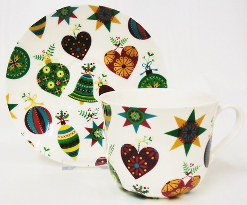 Christmas cup saucer - christmas,