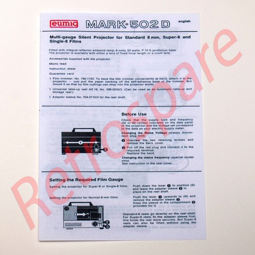 Eumig 502d 8mm cine film - eumig,