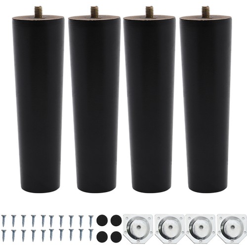Square round wooden feet - 4x,