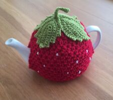 Hand knitted Strawberry Tea Cosy for a medium or large tea pot (4-6 cups)