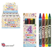 4x Mini Wax Crayons Colouring