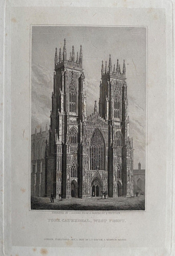 1828 antique print york - 1828,