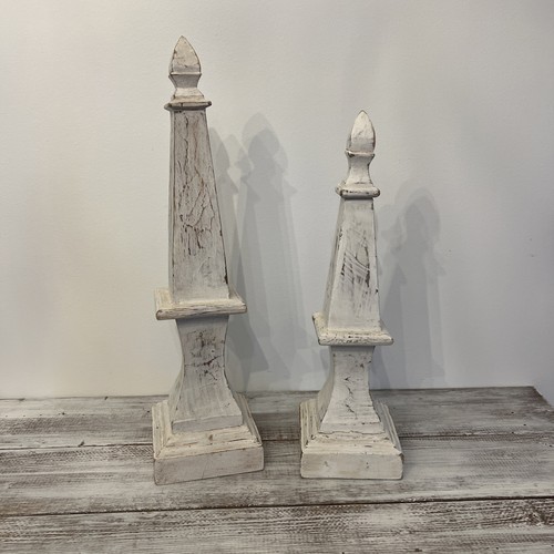 Pair distressed wooden - of,