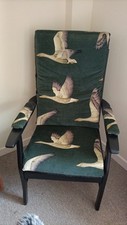 Beautiful Velvet Flying Geese Newly Upcycled Parker Knoll Style High Back Chair