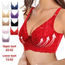 Womens Push Up Bra Floral Lace Plus Size Bra Firm Hold B/C Cup Ladies❤Underwired
