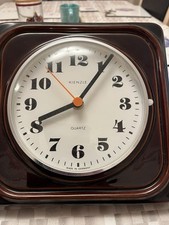 VINTAGE KIENZLE QUARTZ CERAMIC WALL CLOCK In Brown Very Good Condition/ Working