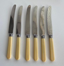 6 Vintage Faux Bone Handled