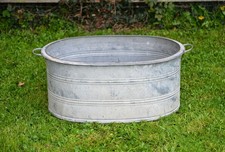 vintage old galvanized bath