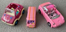 Polly Pocket 2001 Beach Jeep + Transforming Limousine + Pops Tour Bus 