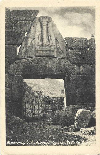 Old postcard mycenes - old,