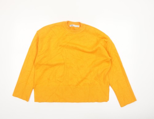 Zara women yellow crew - zara,
