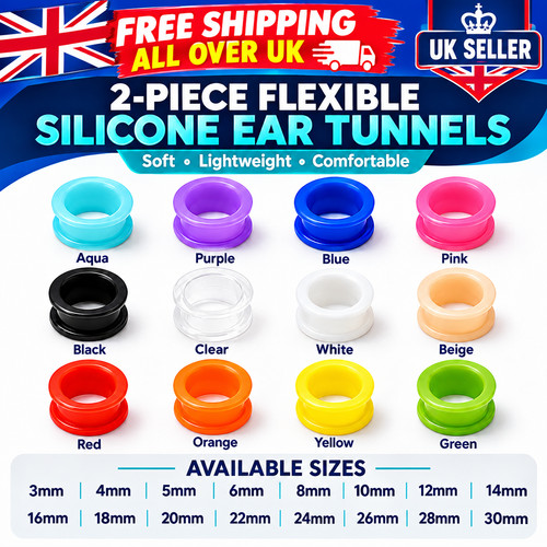 2pcs silicone ear tunnel - 2pcs,