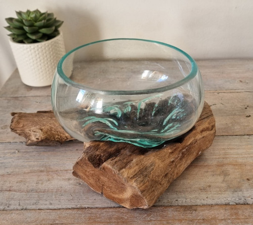 Melted glass wood - glass,