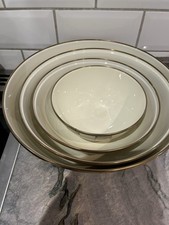 Mackenzie Childs Mixing Bowls 4 In Set13 Inch 11,9.5,7.5 All In Mocca Check