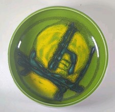 Vintage Poole Pottery Delphis Bowl #88 Green Yellow 