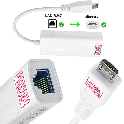 White micro usb - usb, rj45