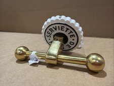 Anthropologie Claudette Bath Towel Hook - Ceramic Ivory & Brass - Brand New