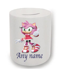 Sonic the Hedgehog Tails Amy personalised money box