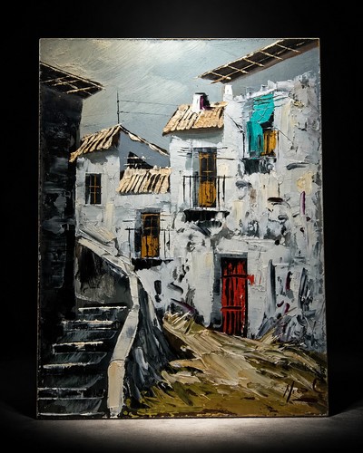Vintage impasto oil painting - impasto,