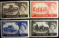 *GB QEII 1959 SG595a-598a ~ Castles ~ Mint Never Hinged Set of 4