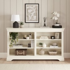 Wilmslow White Painted Wide Low Double Bookcase -SLIGHT SECONDS -WLM40-F341