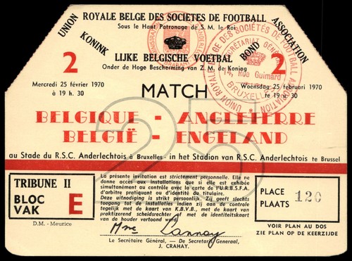 Ticket 1970 belgium - belgium, vs