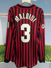 MALDINI 3 AC Milan 1999 2000 Centenary football Shirt ITALY LONG SLEEVE LARGE