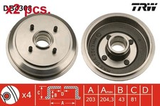 X2 PCS REAR BRAKE DRUM SET X2 PCS. DB4308 TRW I