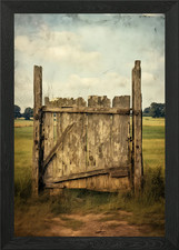 Rustic Wooden Gate in Field