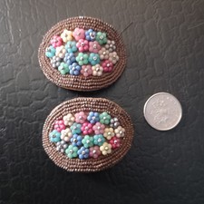 Pair Of Antique Glass Flower