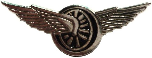 Winged wheel metal enamel - winged,