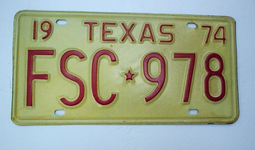 Old 1974 texas - 1974, license